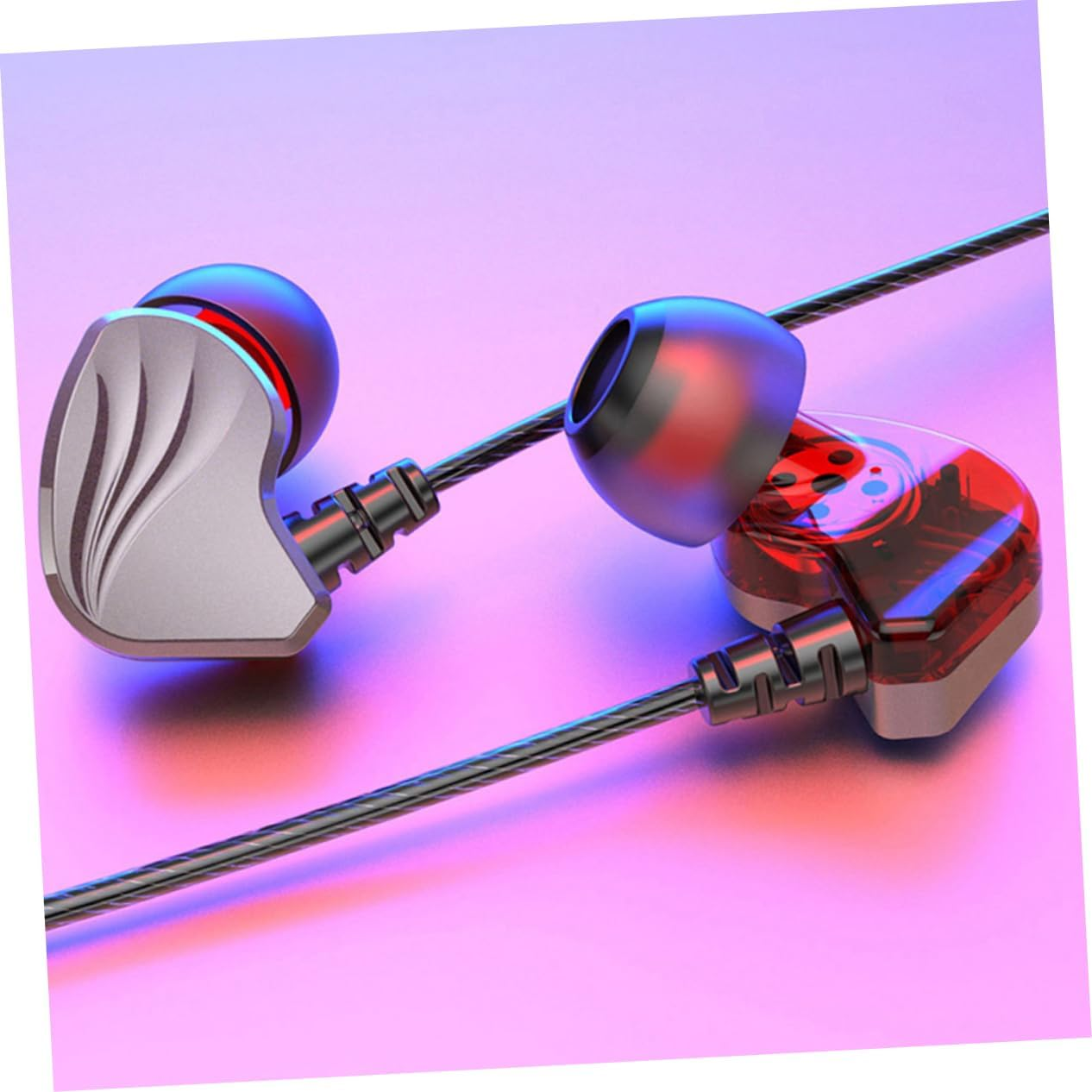 KALLORY Wired Bass Earphones 3.5Mm Plug Universal In-Ear Headphones for Mobile Phones and Tablets Gunmetal Wired Earbuds Deep Bass