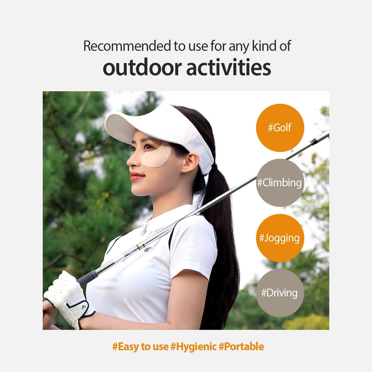 DASHU Daily Sunshield Golf Patch 5 Pairs | Korean Skin Care Cooling Gel Patches for Outdoors | Portable Collagen Patches for Face | Age Defying Sun Shield Peptide Patch | Easy Peel off Facial Patches image number 3