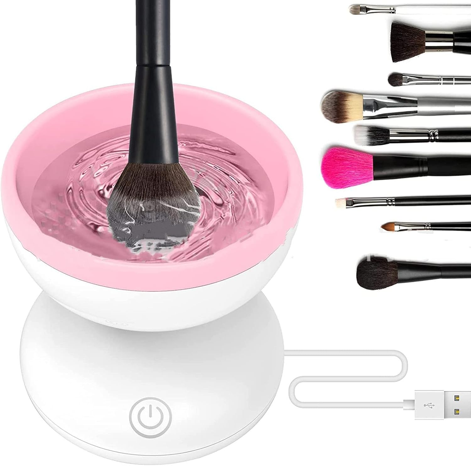 Electric Makeup Brush Cleaner Machine, USB Automatic Brush Cleaner Spinner Dryer Portable Cosmetic Brush Cleaner Tools Cosmetic Brush Dryer, Valentines Day Gift, image number 1