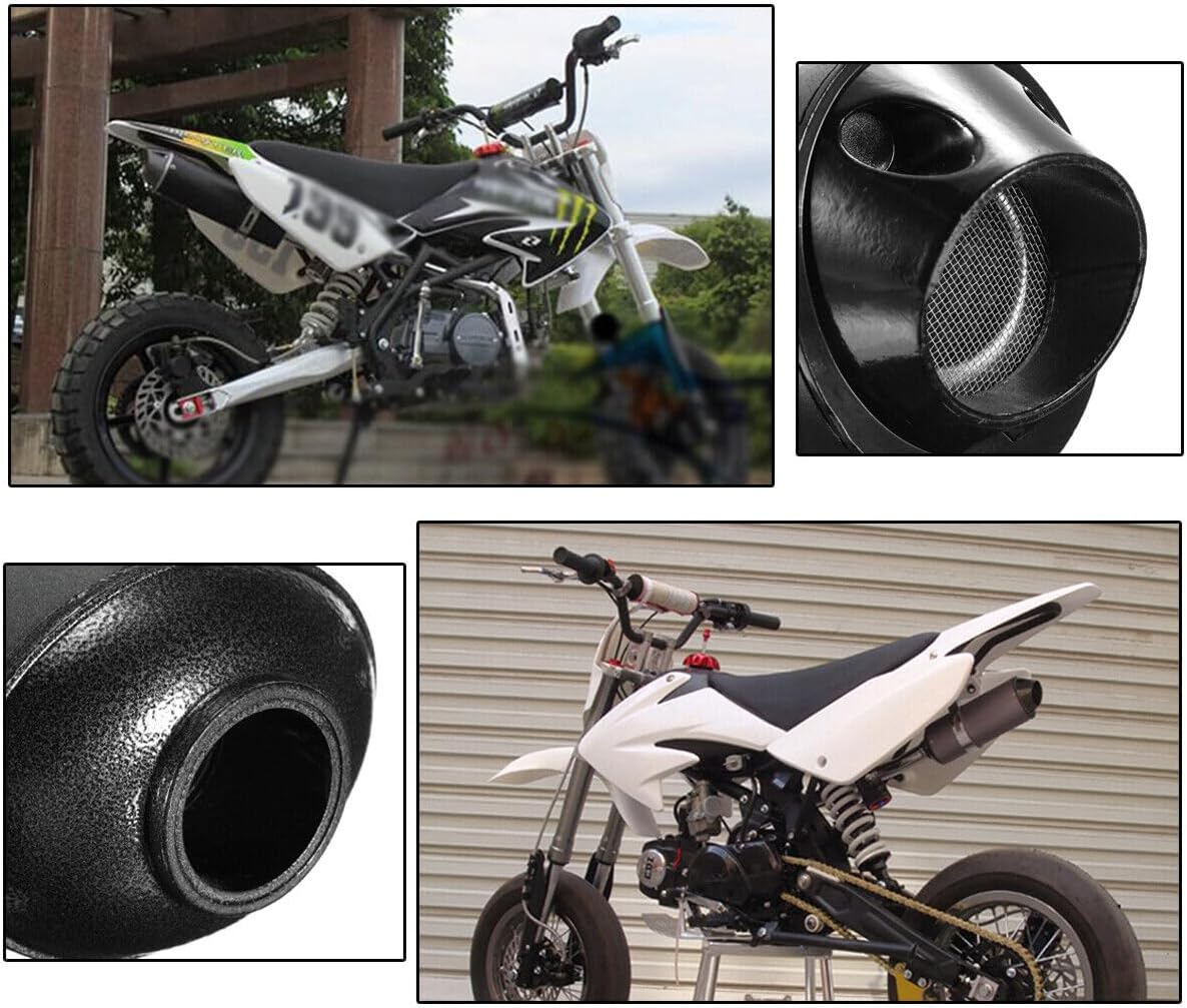 1.1" 28Mm Exhaust Muffler with Clamp for 90Cc 110Cc 125Cc 140Cc 150Cc 160Cc 4 Wheeler ATV Quad Motorcycle Scooter Chinese Taotao Street Dirt Pit Bike Black image number 1