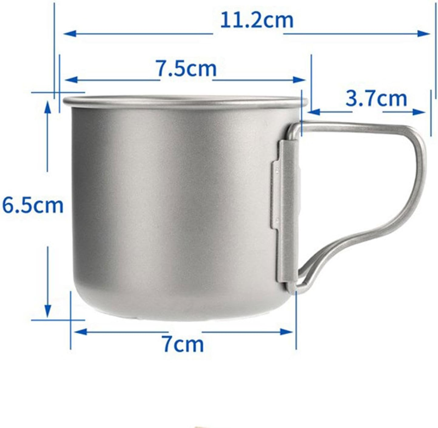 Eigell Titanium Cup Camping Cups Drinkware Metal Cups Travel Cup Outdoor Mug with Foldable Handle for Hiking Picnic Kitchen Campsite image number 6