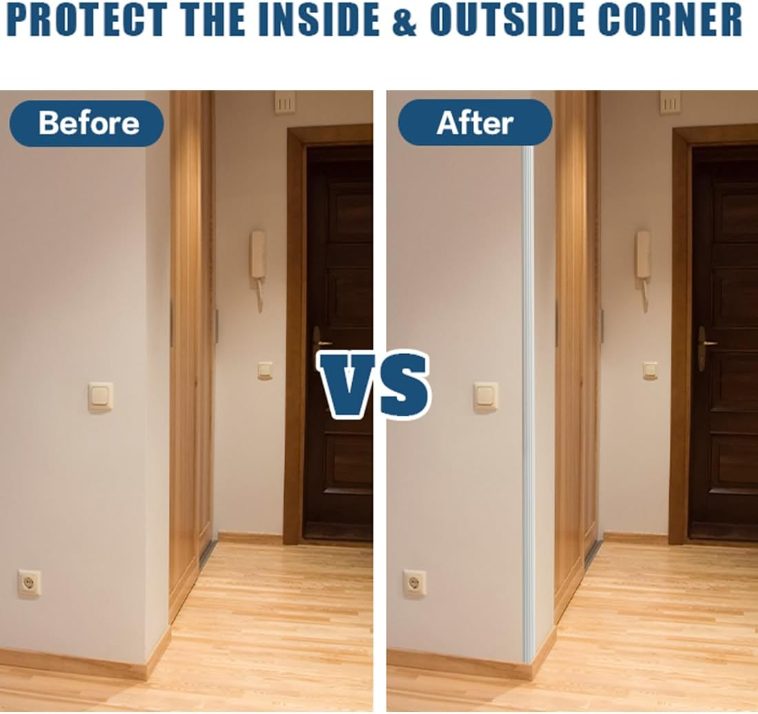 Flexible Self Adhesive Trim,Peel and Stick Trim,Wall Corner Protector,Corner Molding,Self Adhesive Corner Guards,For Wall Edge,Ceiling, Countertop,2Cm X3M.(White) image number 2