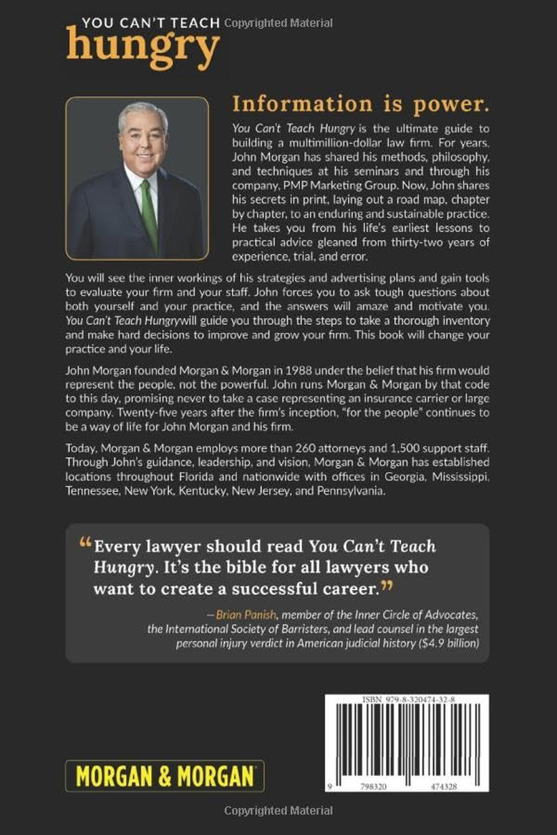 You Can'T Teach Hungry: Creating the Multimillion Dollar Law Firm - Hardcover image number 1