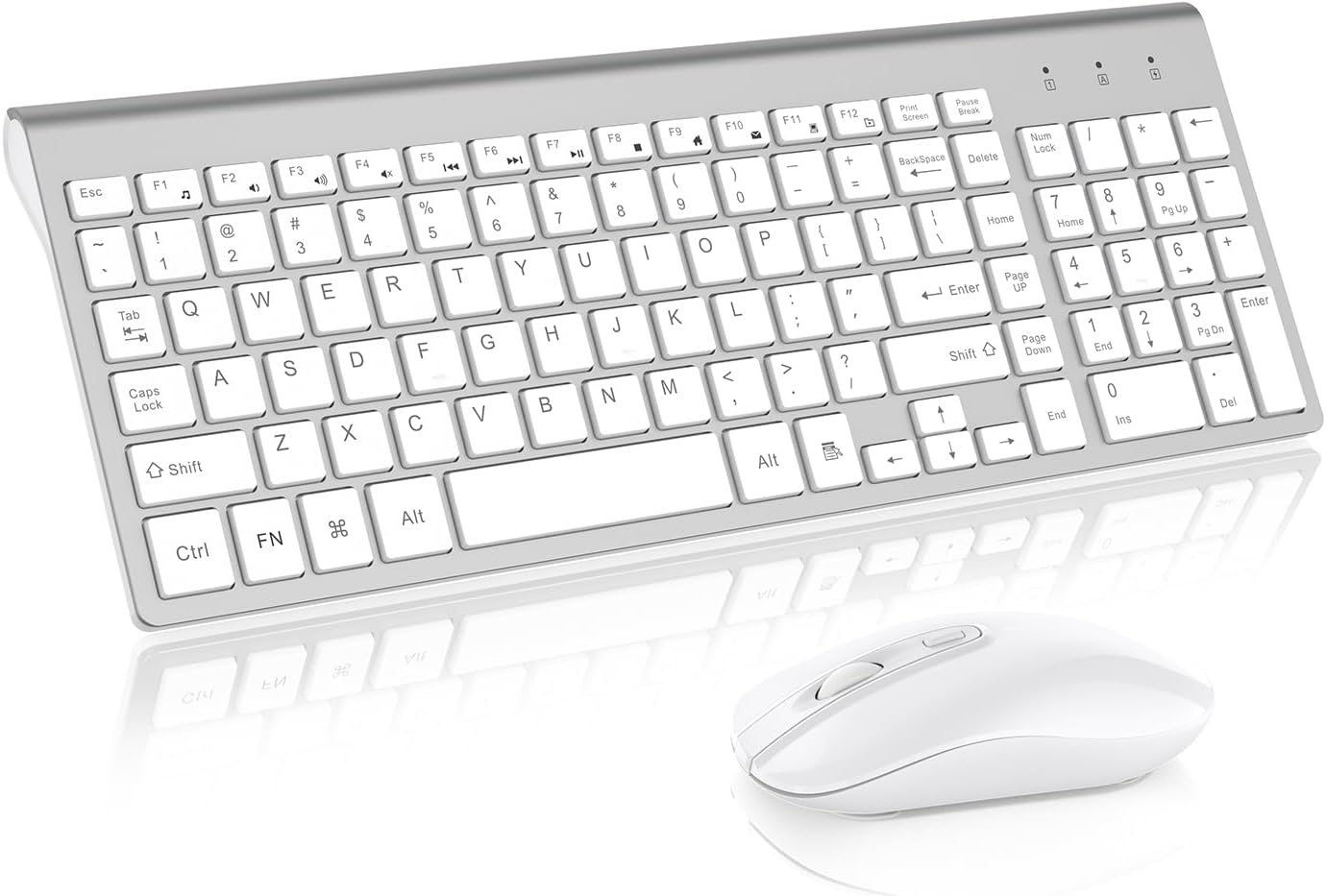 Wireless Keyboard Mouse Combo, Cimetech Compact Full Size Wireless Keyboard and Mouse Set 2.4G Ultra-Thin Sleek Design for Windows, Computer, Desktop, PC, Notebook