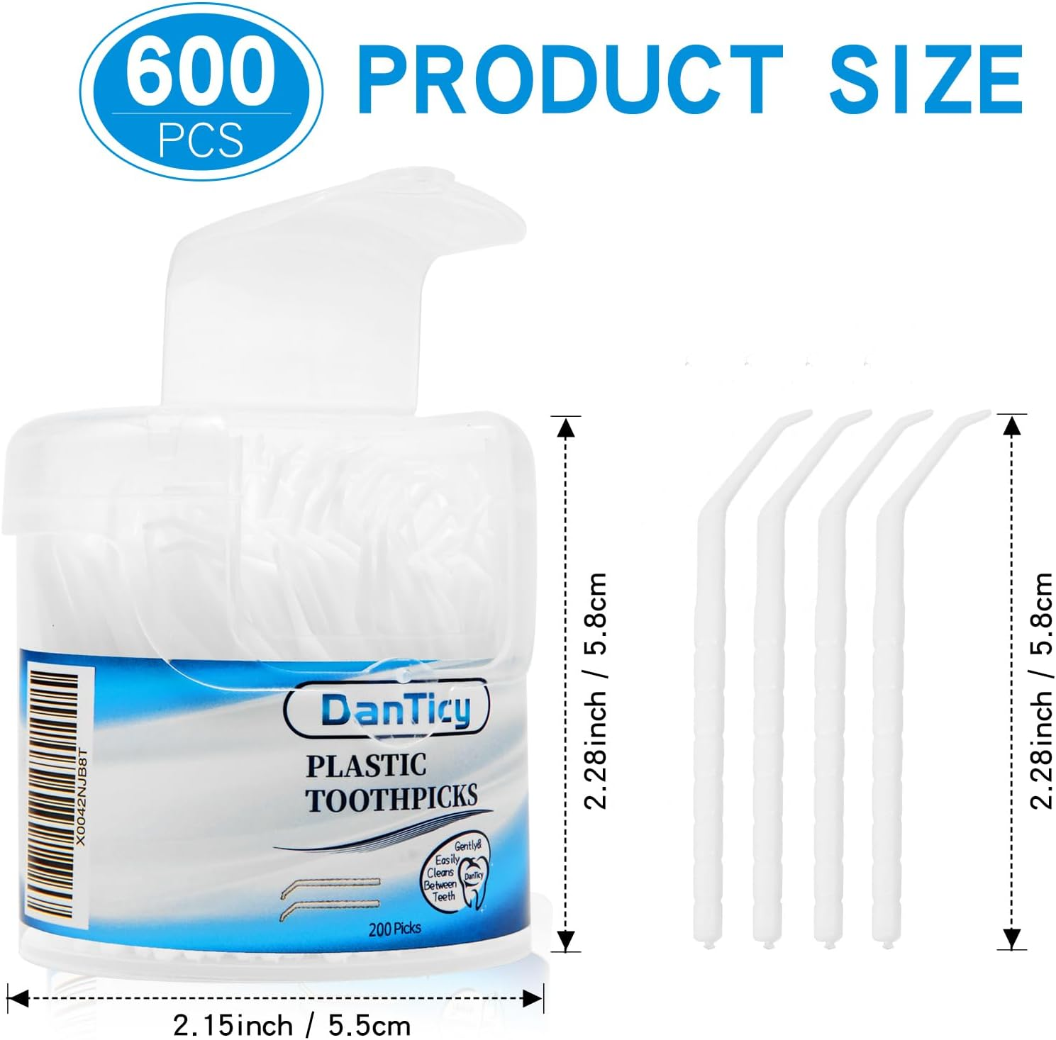 Interdental Toothpicks, Disposable Plastic Curved Hook Toothpicks, Ultra Teeth Cleaning Tool for Daily Care of Removes Plaque and Debris between Your Teeth (3 Pack)