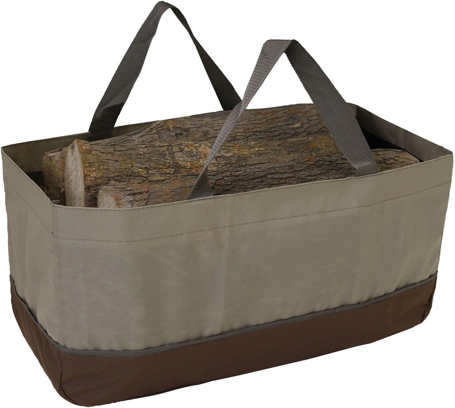 Tignapoo Firewood Log Carrier Large Firewood Bag Wax Canvas Log Carrier Tote High Capacity Durable Fire Wood Holder Bag Fireplace Accessories image number 3