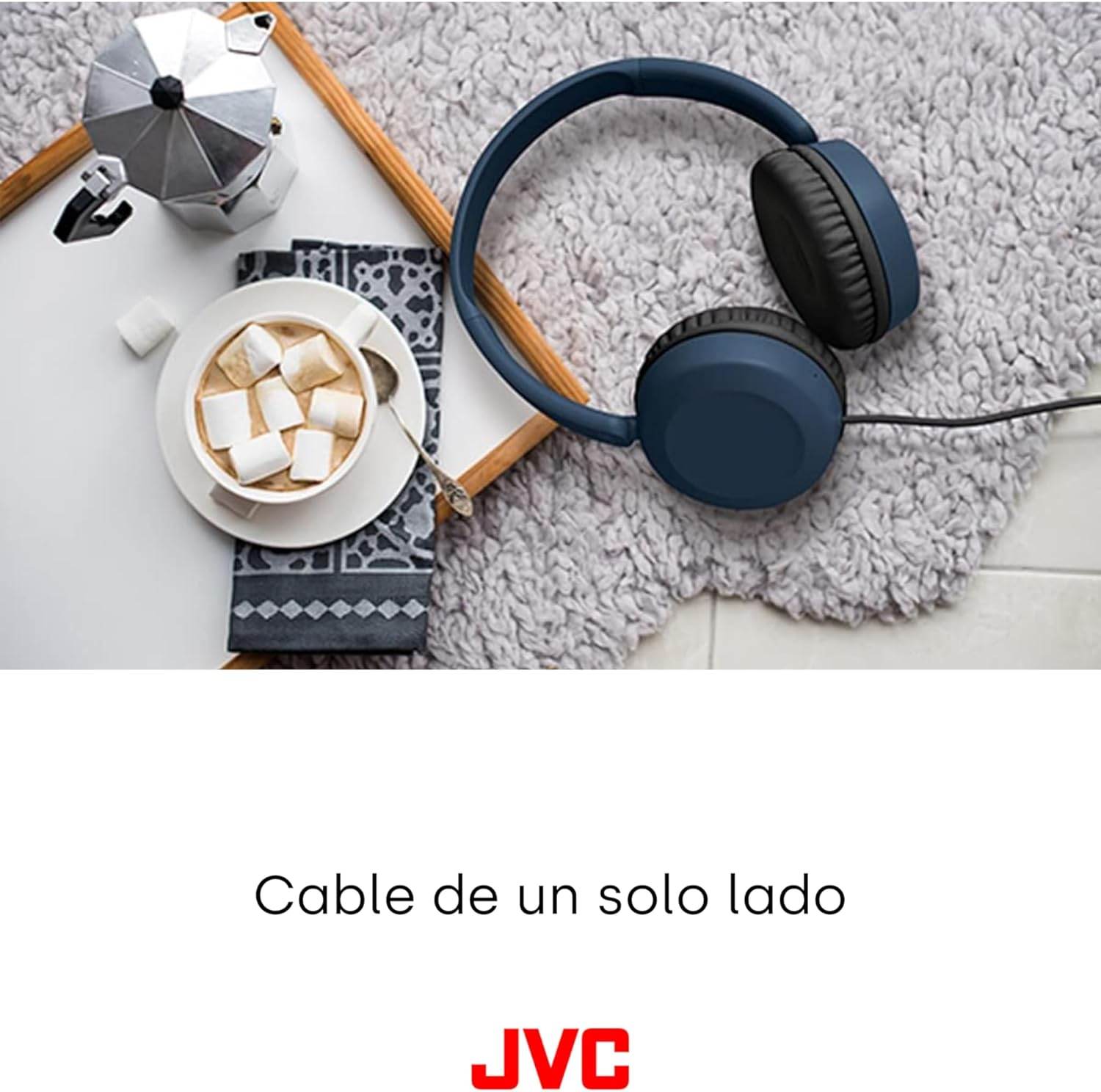 JVC HA-S31M Wired Over-Ear Headband Headphones with Microphone & Remote - Slate Blue image number 1