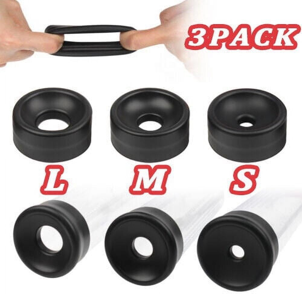 3 PCS Premium Strong Penis Pump Replacement Sleeve Suction Men'S Vacuum Pump Universal Cover Enlargement Pump Sleeve Cover Caps for Male Enhancement Growth Cover, Male Vacuum Pump Soft Silicone Cover for Men image number 6