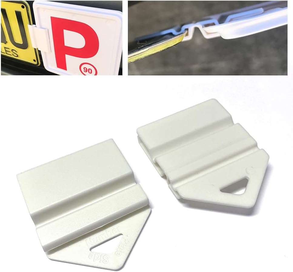 Clip It on Clips Easy to Attached & Removed from Licence Plate 2 Clip Only (White) - Black image number 4
