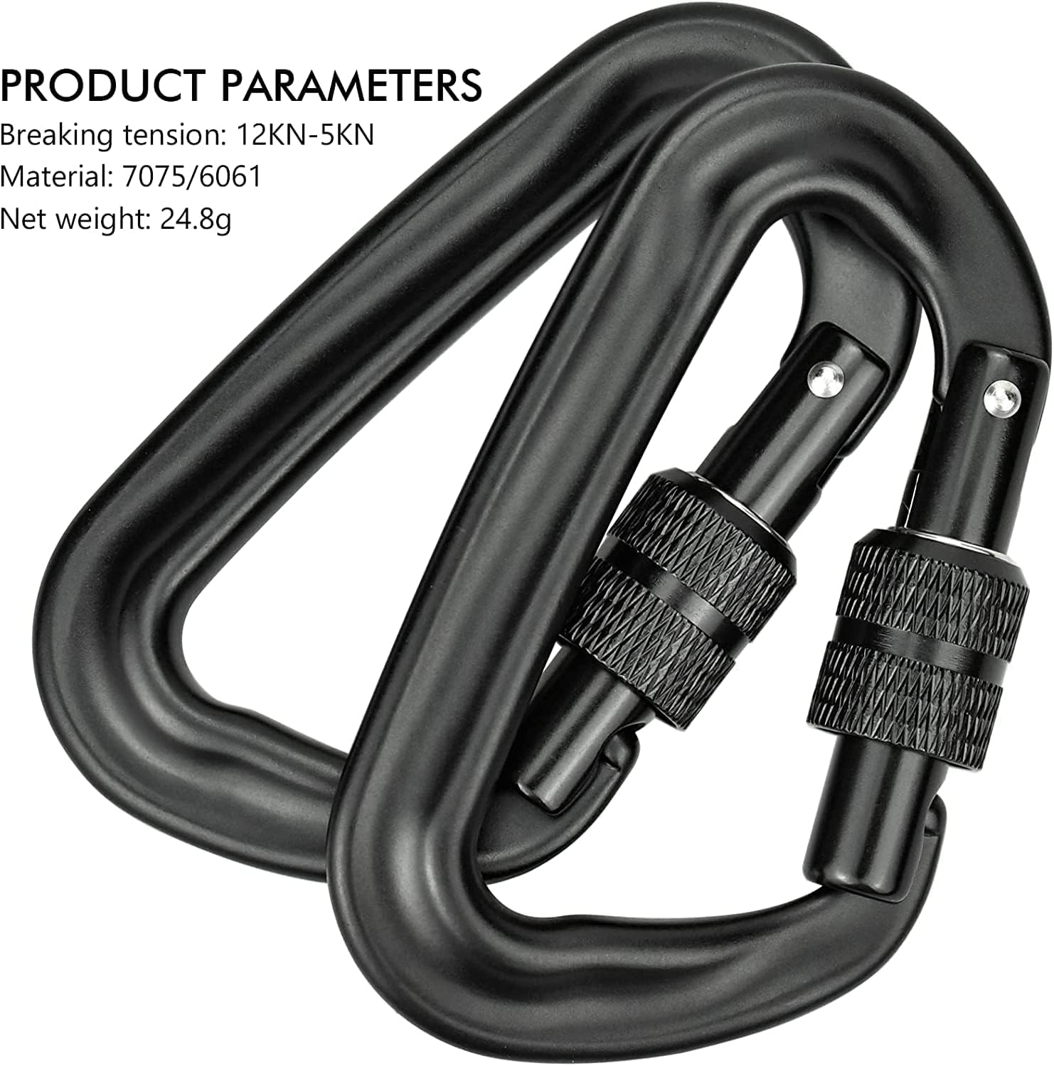 Auto Locking Carabiner Clips, 2PCS 12KN (1200Kg) Heavy Duty Lightweight Locking Carabiner Clips - Excellent for Securing Pets, Outdoor, Camping, Hiking, Hammock, Dog Leash Harness, Keychains image number 2