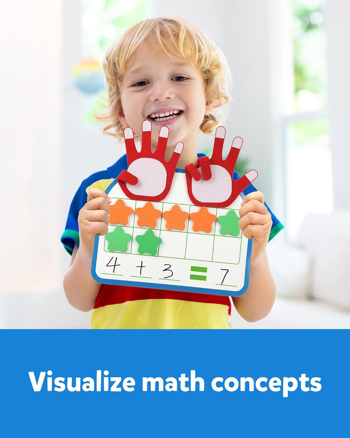 Coogam Montessori Math Manipulatives Number Counting Block, Magnetic Ten Frame Addition Subtraction Practice with Dry Erase Board, Educational Learning Toy 1St 2Nd & 3Rd Grade image number 4