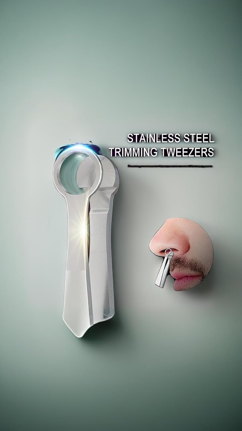 Honwor Universal Nose Hair Trimming Tweezers Stainless Steel Tweezers Eyebrow Clippers Trimmer Friendly round Tip No Mirror Needed Easy Cut for Noses Sideburns Brow Body (1Pcs+Black Leather Case) image number 4