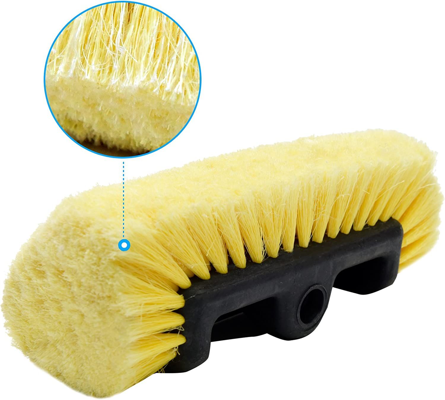 CARCAREZ 10" Car Wash Brush with Soft Bristle for Auto RV Truck Boat Camper Exterior Washing Cleaning, Yellow image number 1