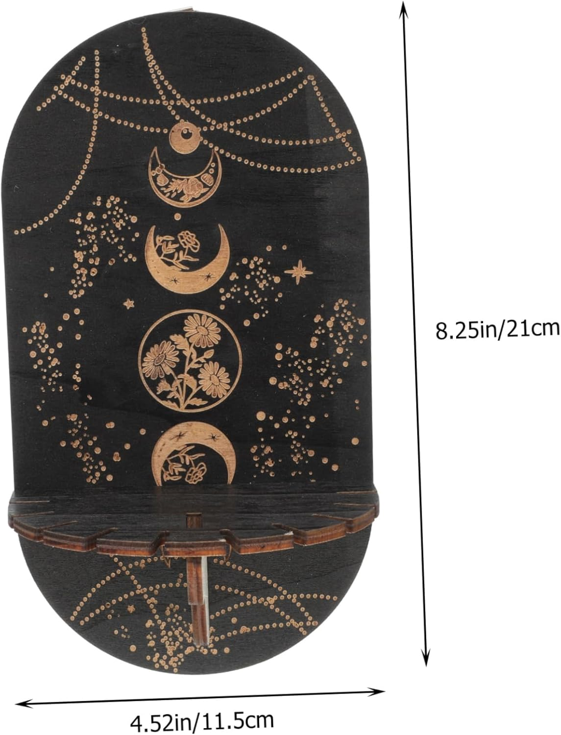 Cabilock 2Pcs Bohemian Style Wooden Crystal Display Rack Sturdy Wall Decor for Home Weddings and Parties Unique Crystal Stone Shelf Stand for Jewelry and Gem Collection image number 2