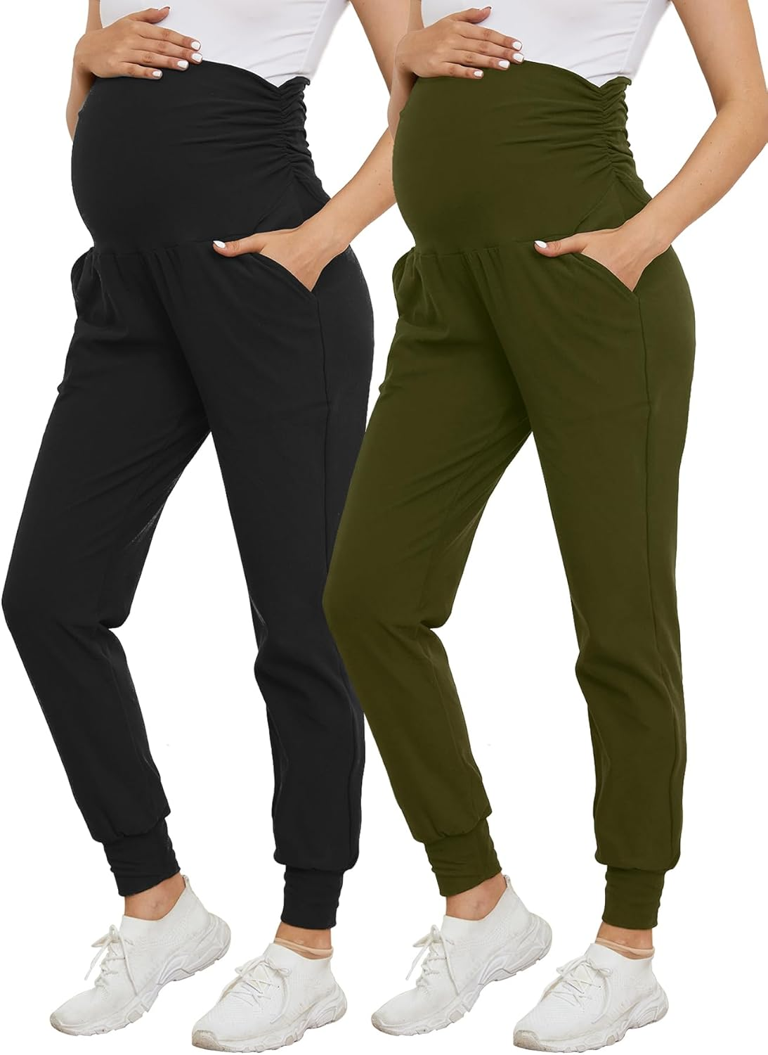 PARNIXS Women'S Pregnancy Haren Pants, Whole Abdomen, Fall and Winter Fashion Sweat-Pants