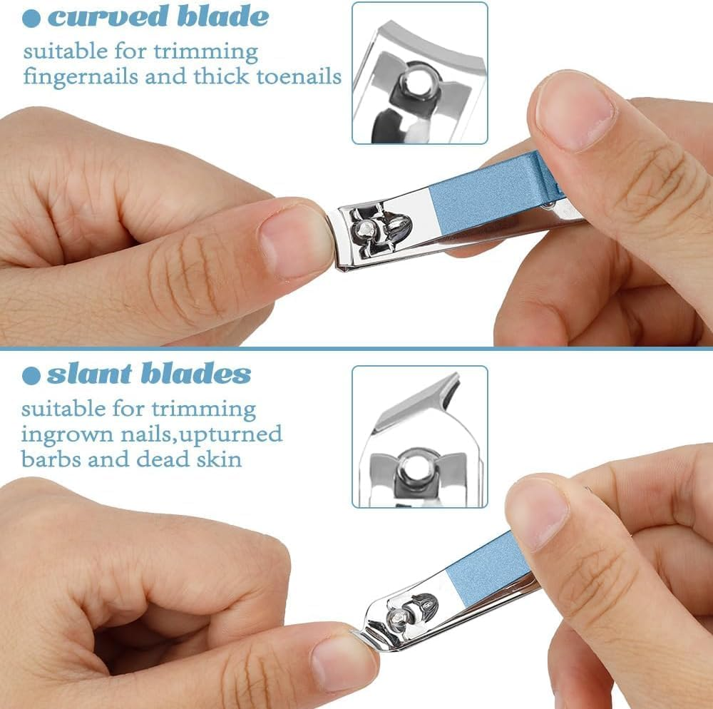 Wzenclave 16Pcs Professional Grooming Kit Stainless Steel Steel Manicure Set Nail Clippers Eyebrow Scissors Cuticle Nippers Pedicure Kit