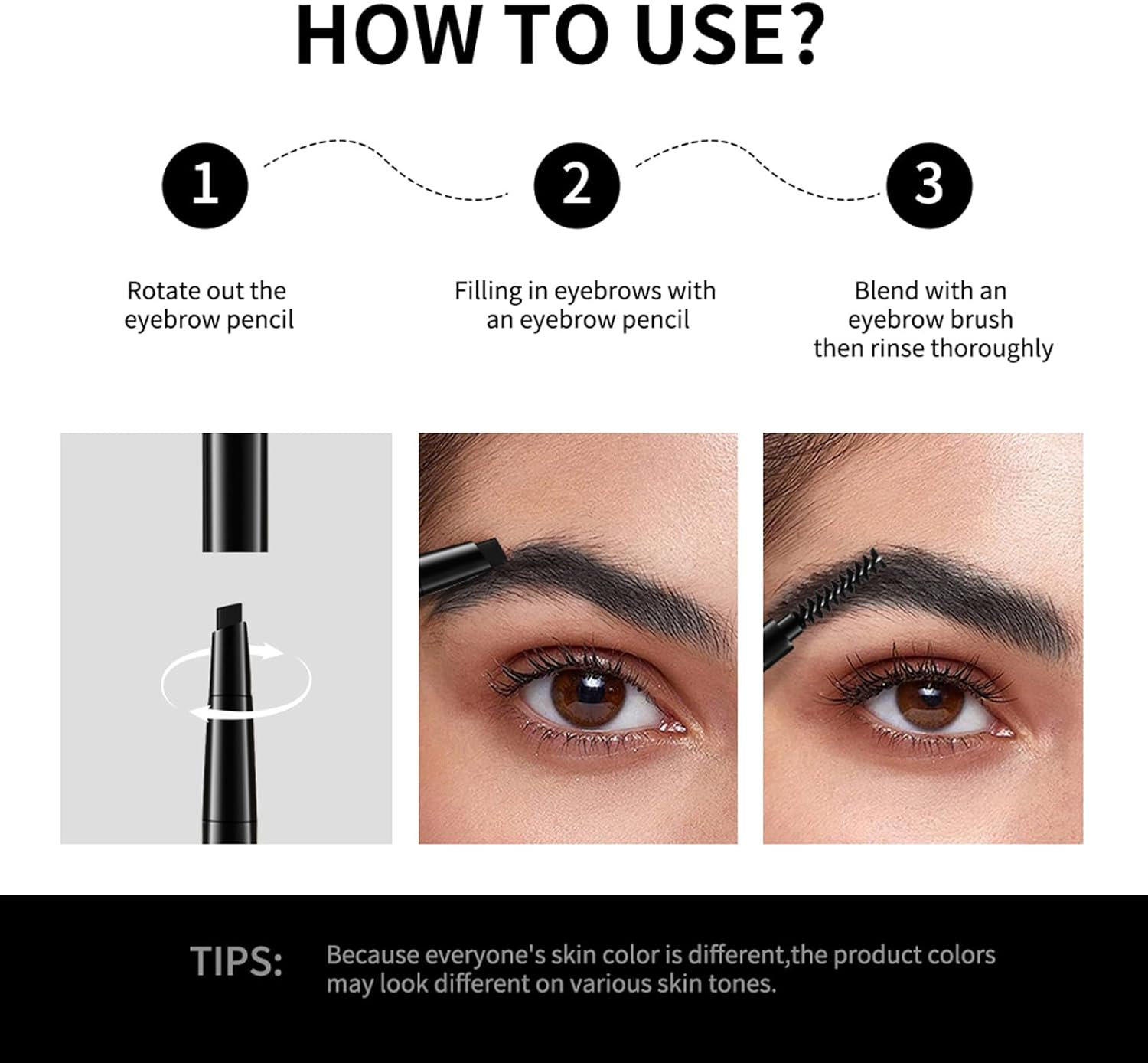 Precision Eyebrow Pencil - Ultra-Thin Micro Tip Waterproof Brow Definer | Dual-Ended Mechanical Pencil with Spoolie Brush | Natural Hair-Like Strokes (02# Brown) image number 2
