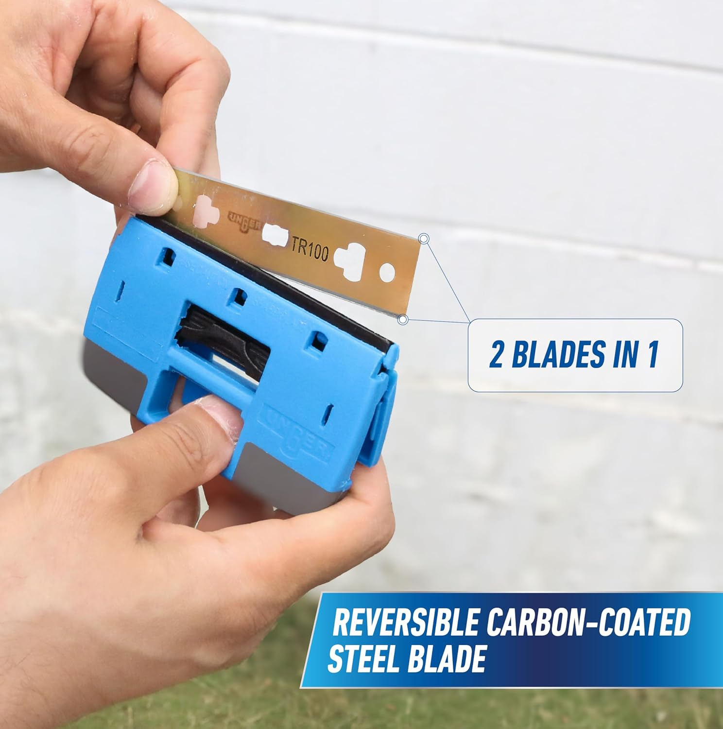 Unger Professional Window and Glass Scraper with Retractable Safety Guard, 4" image number 4