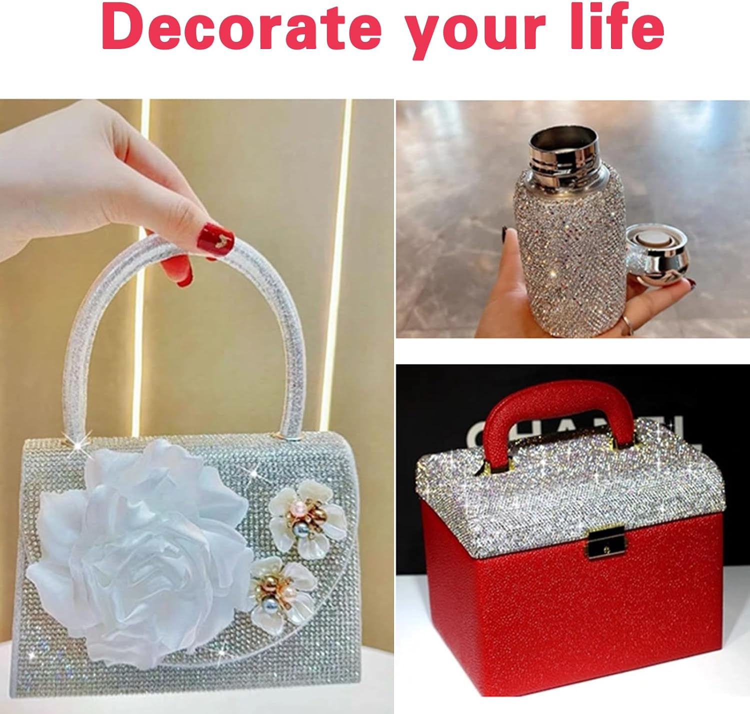 Sparkling Self-Adhesive Rhinestone Sticker Sheets 20X24Cm - Betterjonny Crystal Glitter Decals for Car/Phone/Gift DIY Decoration, Reusable Multi-Purpose Craft Accessories image number 1