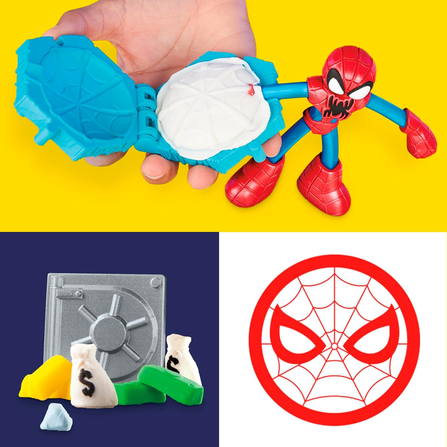 Play-Doh Marvel Spider-Man Launch & Slice Battle Playset with 2 Bendy Action Figures and 7 Accessories, Imagination Toys for Boys & Girls 4 Years & Up image number 4