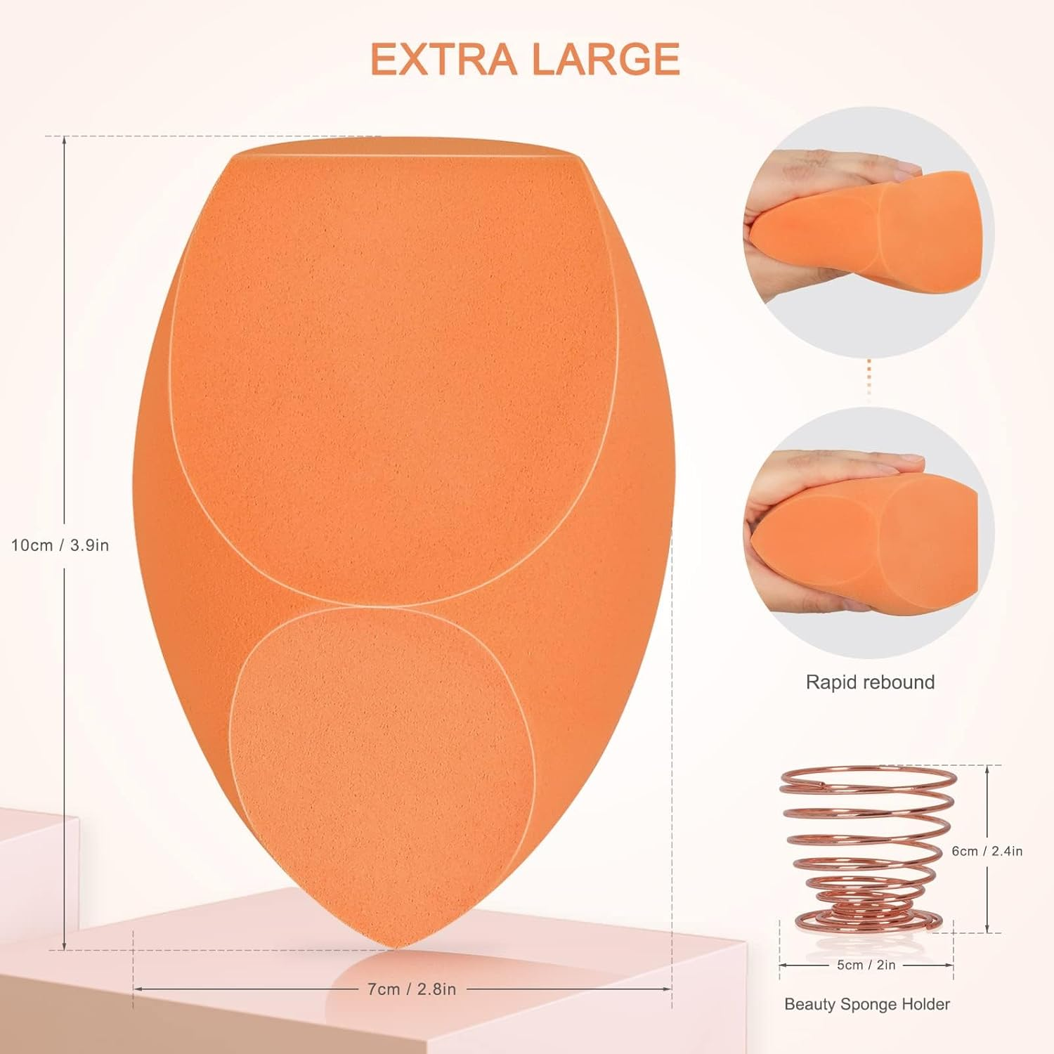 XL EXTRA LARGE Make up Beauty Sponges Blender Holder-For Dry & Wet Use for Face Body, Blush Cream, Liquid Foundation Powder Application image number 5