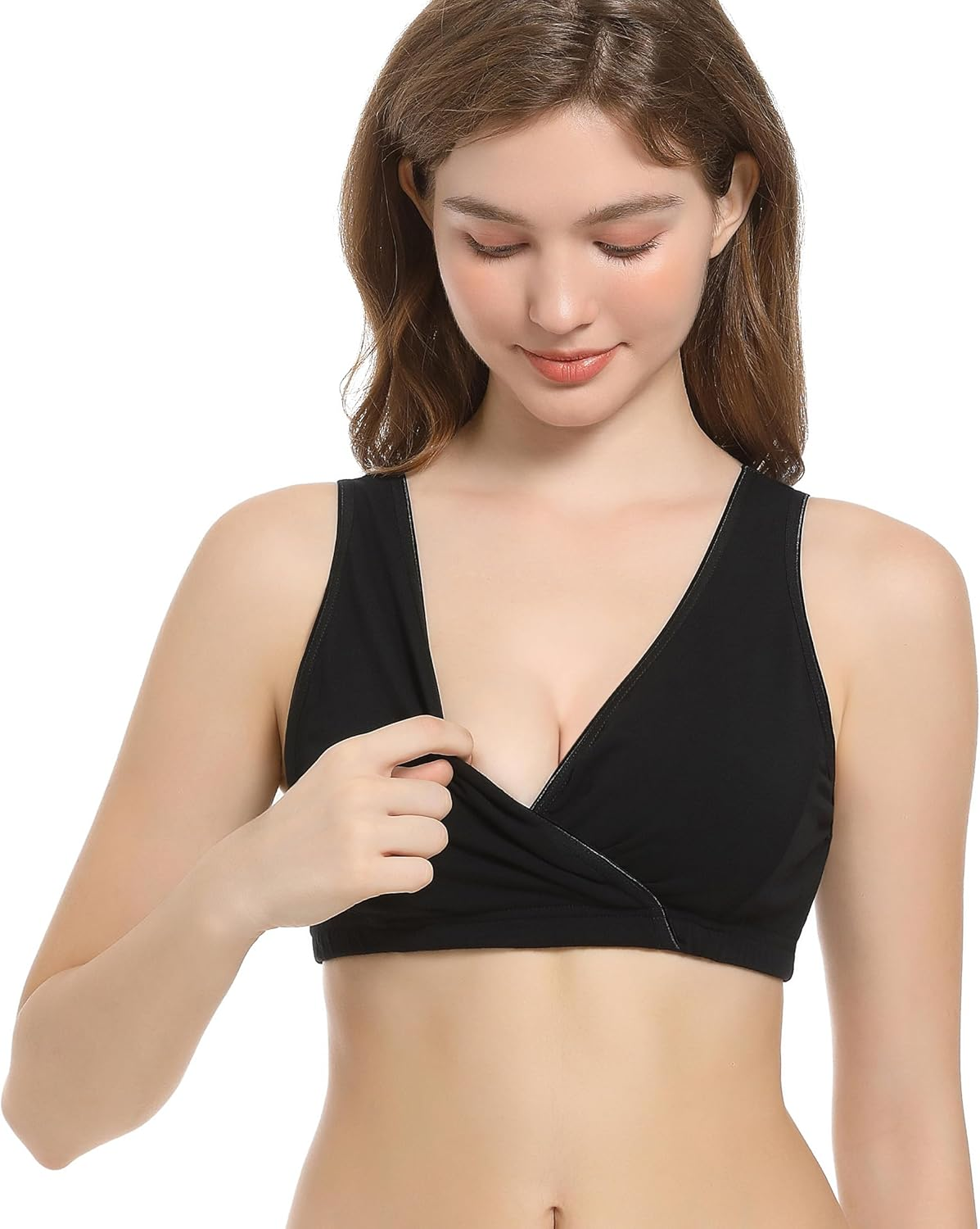 CAKYE 3 Pack Women'S Maternity Nursing Bra for Sleep and Breastfeeding image number 6