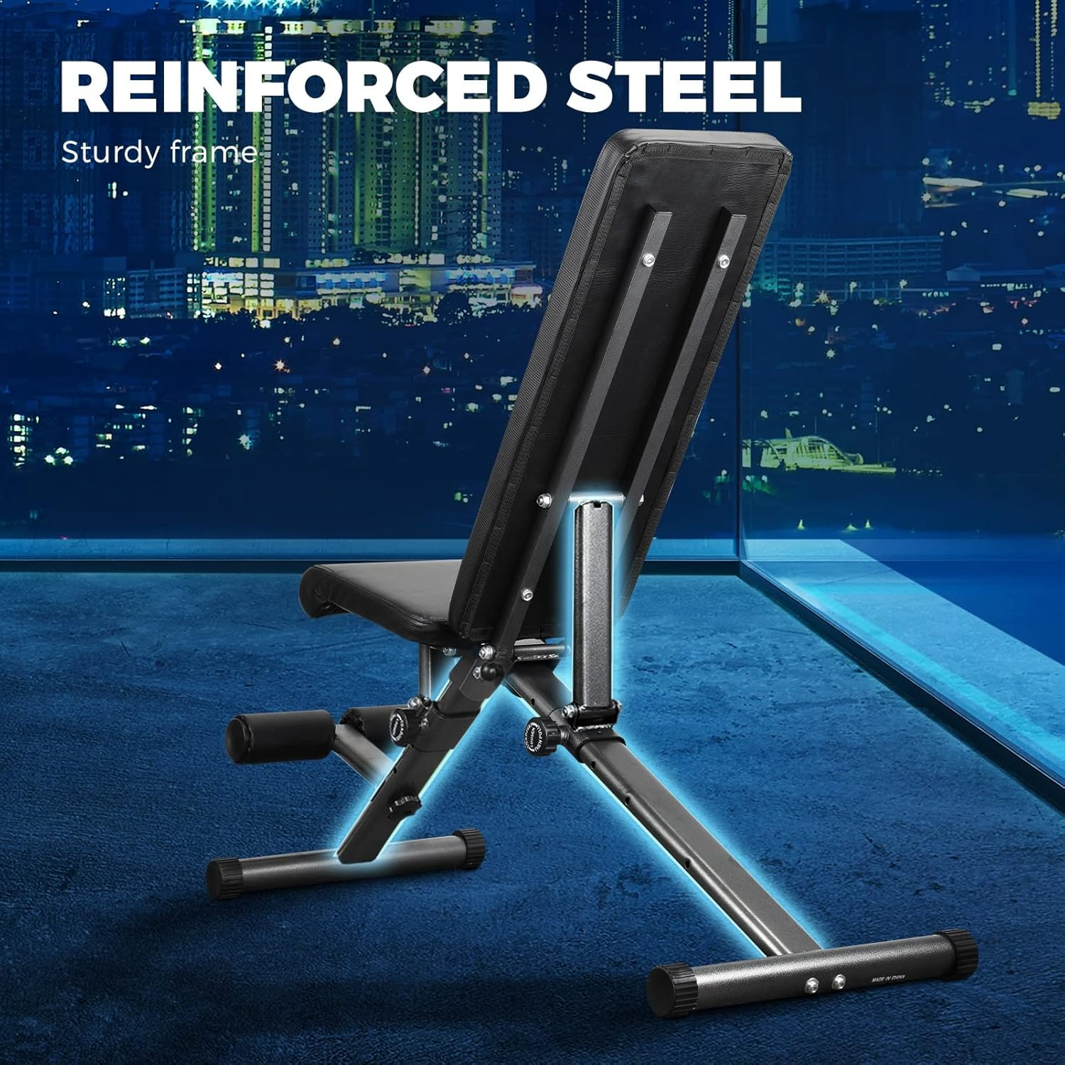 FINEX Foldable Weight Bench for Home Fitness, Adjustable FID Bench for Full Body Exerise image number 2