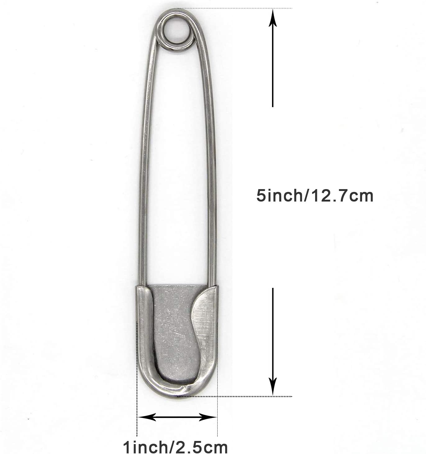 Tool Gadget Large Safety Pins, 5 Inch Safety Pins, 10 PCS Stainless Steel Safety Pins Large, Silver Huge Strong XL Safety Pins, Extra Large Laundry Pins for Blankets, Heavy Laundry, Upholstery(5") image number 3