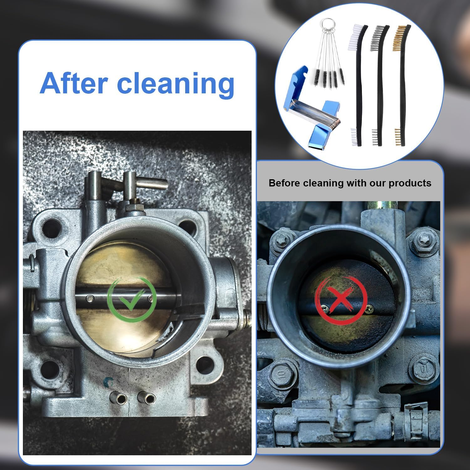 BOXOB Carburetor Cleaning Kit, Stainless Steel Torch Tip Cleaner 26 Aluminum Needles 5 Nylon Brushes 3 Double-Ended Polishing Brushes for Motorcycle ATV Welder image number 2