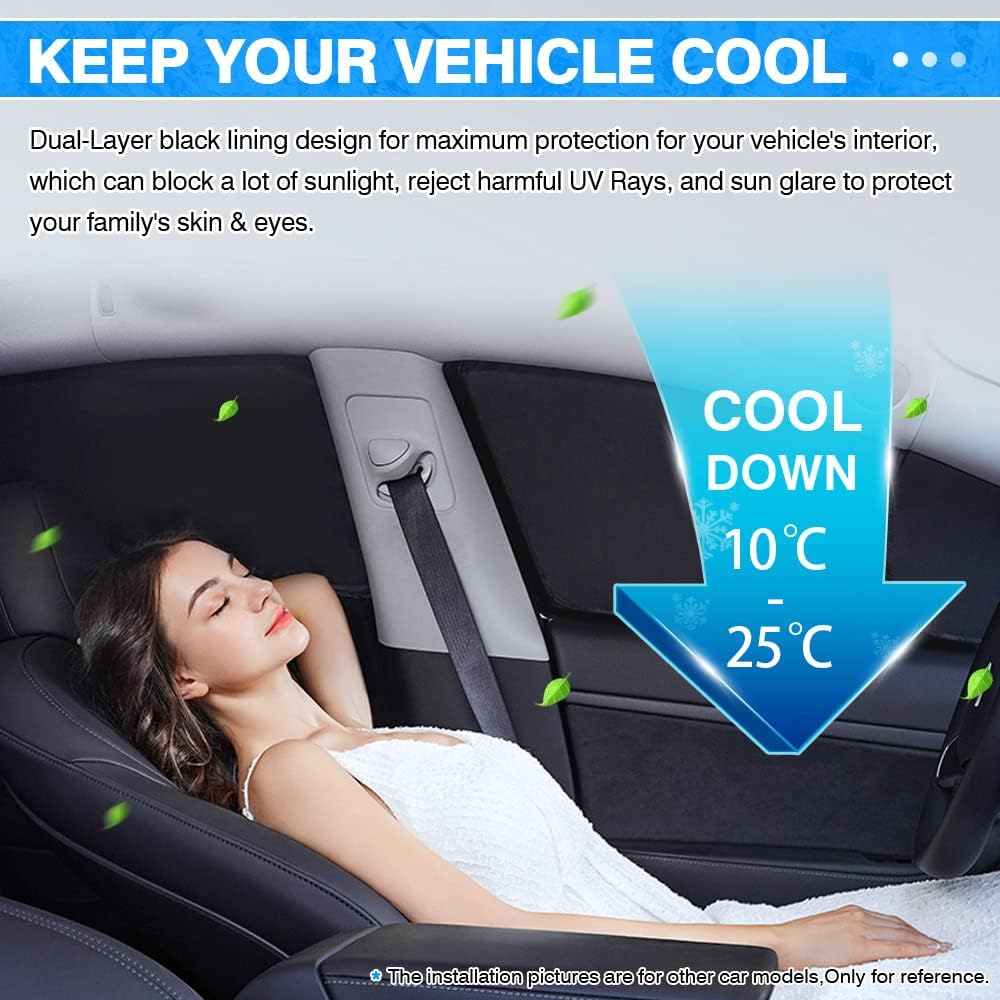 T TGBROS Window Sunshade Custom Fit for Toyota Camry 2012-2017 Accessories Windshield Side Rear Window Full Set Car Sun Shades Foldable Blocks UV Rays Keeps Your Vehicle Cool 6PCS image number 2