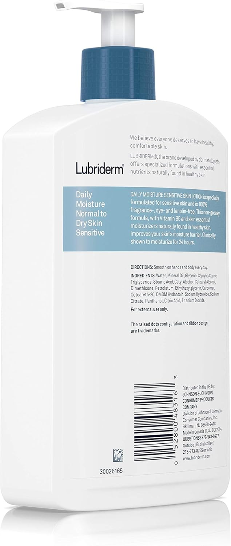 Lubriderm Daily Moisture Lotion Normal to Dry Skin Sensitive Unisex, 16 Ounce image number 3