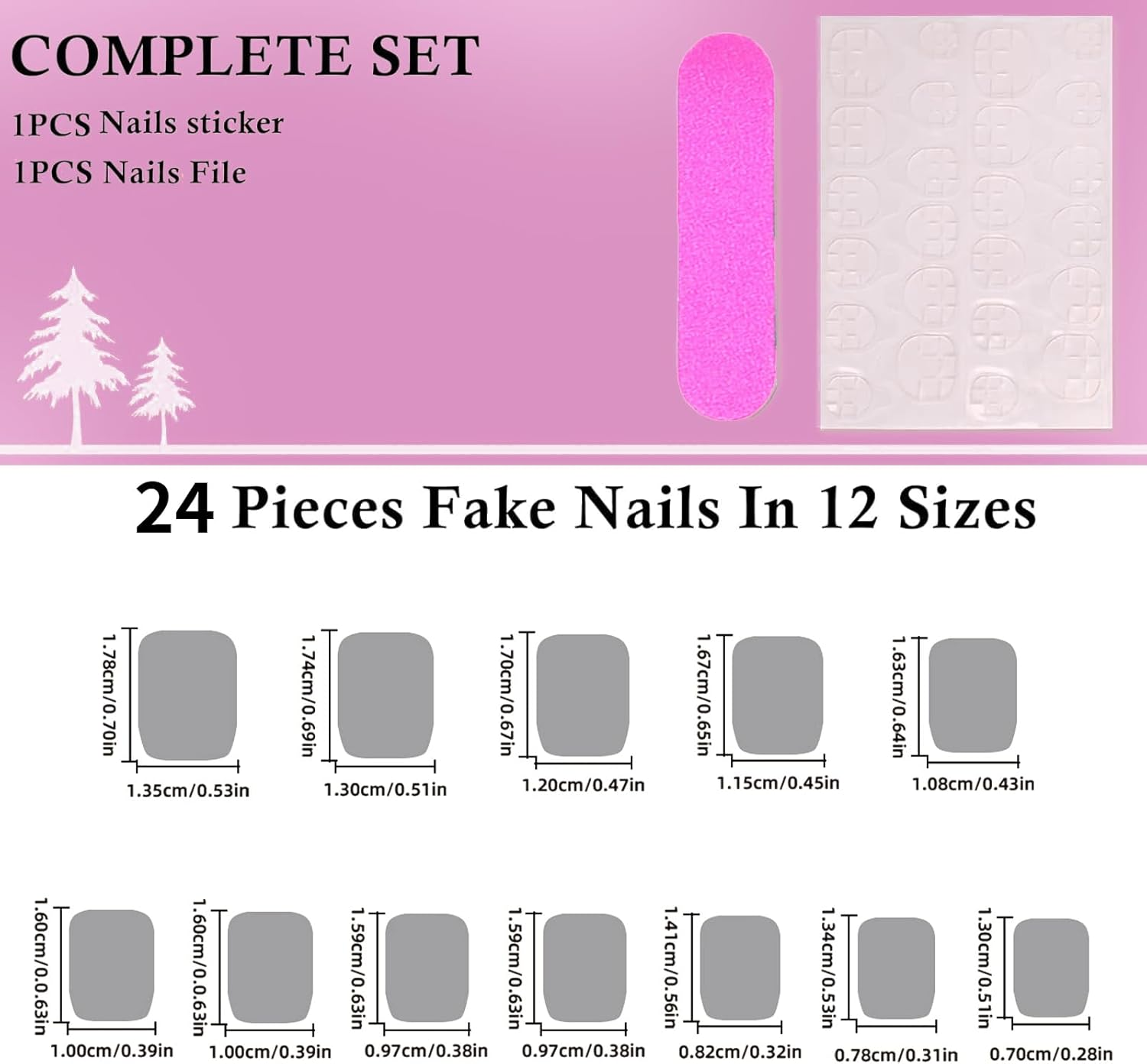 Qioon 24 Pcs Short Square Cat Eye Press on Nails, French Nude Glitter Fake Nails, Full Cover Stick-On False Fingernails with Adhesive Tabs for Women and Girls image number 2