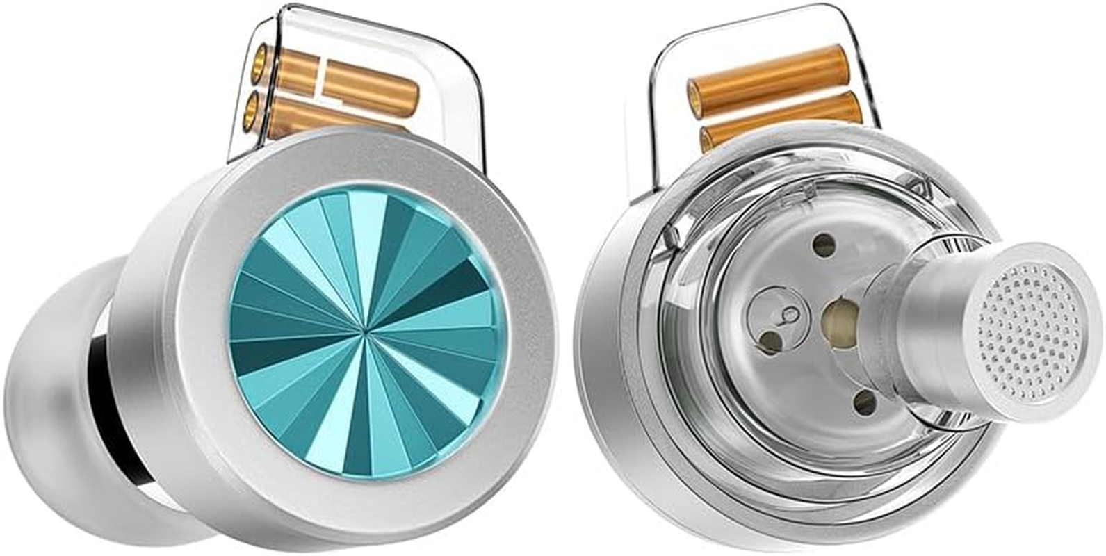 LETSHUOER D02 Wired IEM Earphones,Type-C Earbuds with Microphone,Dual-Chambered Dynamic Driver in Ear Monitors for Gaming with Detachable Silver-Plated Copper Cable (Aqua, Type-C) image number 6