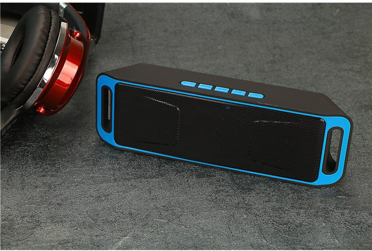 MUELODSIC Mini Portable Wireless 40 Speaker with Subwoofer USB Radio Stereo MP3 Player Compact Outdoor Speaker Blue DC50V Powered