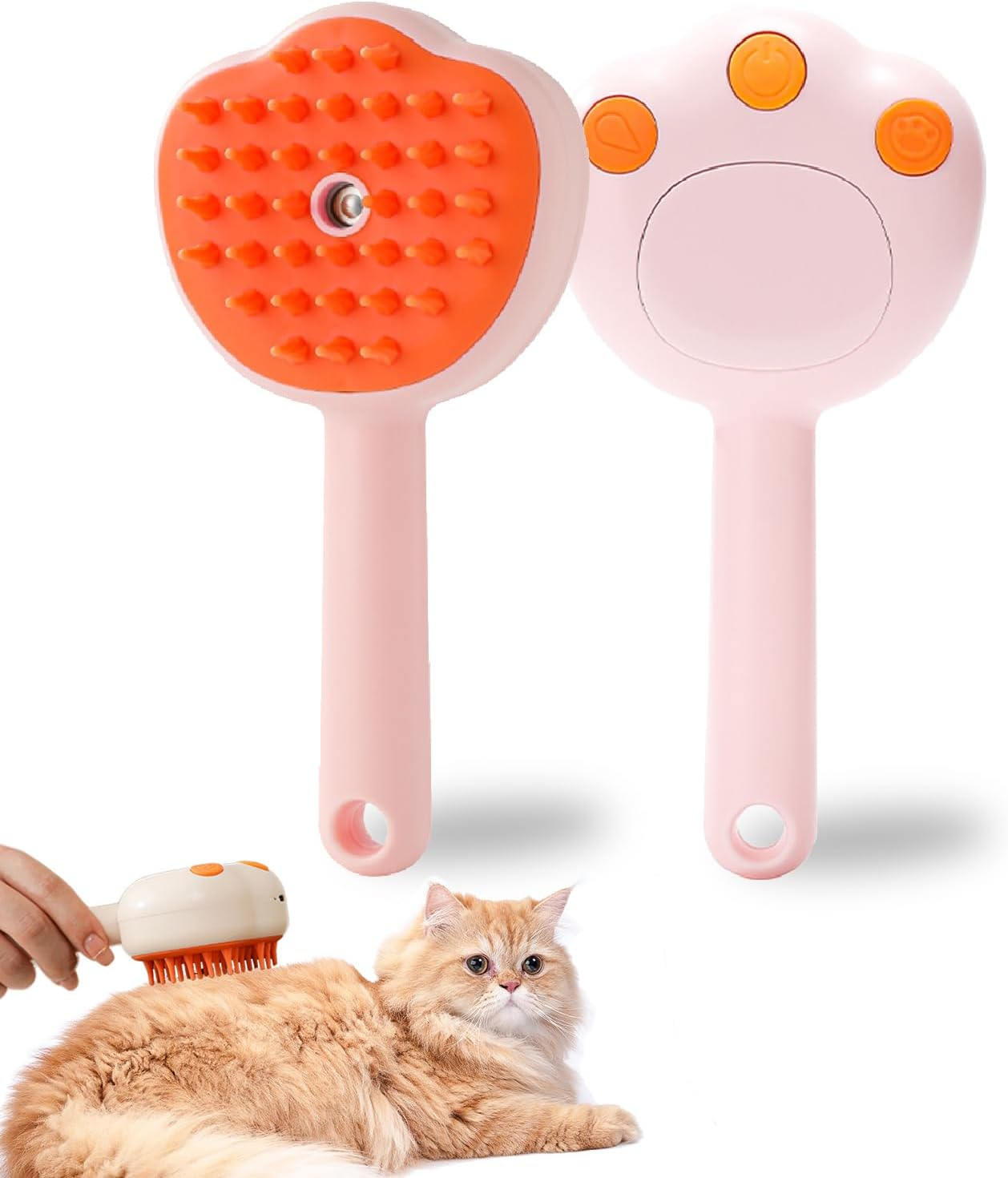 3-In-1 Pet Spray Brush for Dogs & Cats, Pet Grooming Cleaning Brush, Rechargeable Steam Brush, Pet Hair, Massage, Bathing and Combing All in One, Suitable for Long and Short Hair(Green)