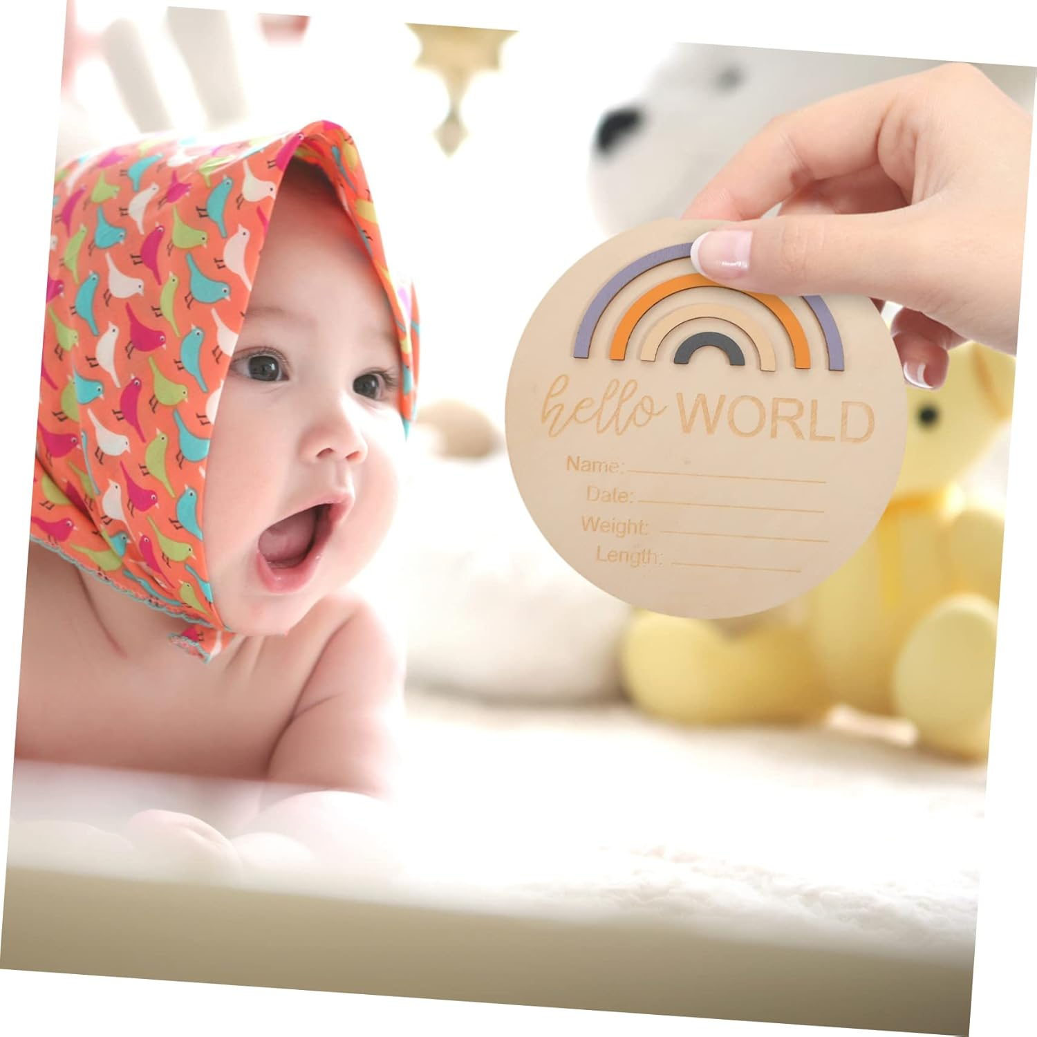 Beaupretty Wooden Month Card Milestone Sign for Monthly Growth Nursery Announcement Board for Newborn Photoshoot image number 2