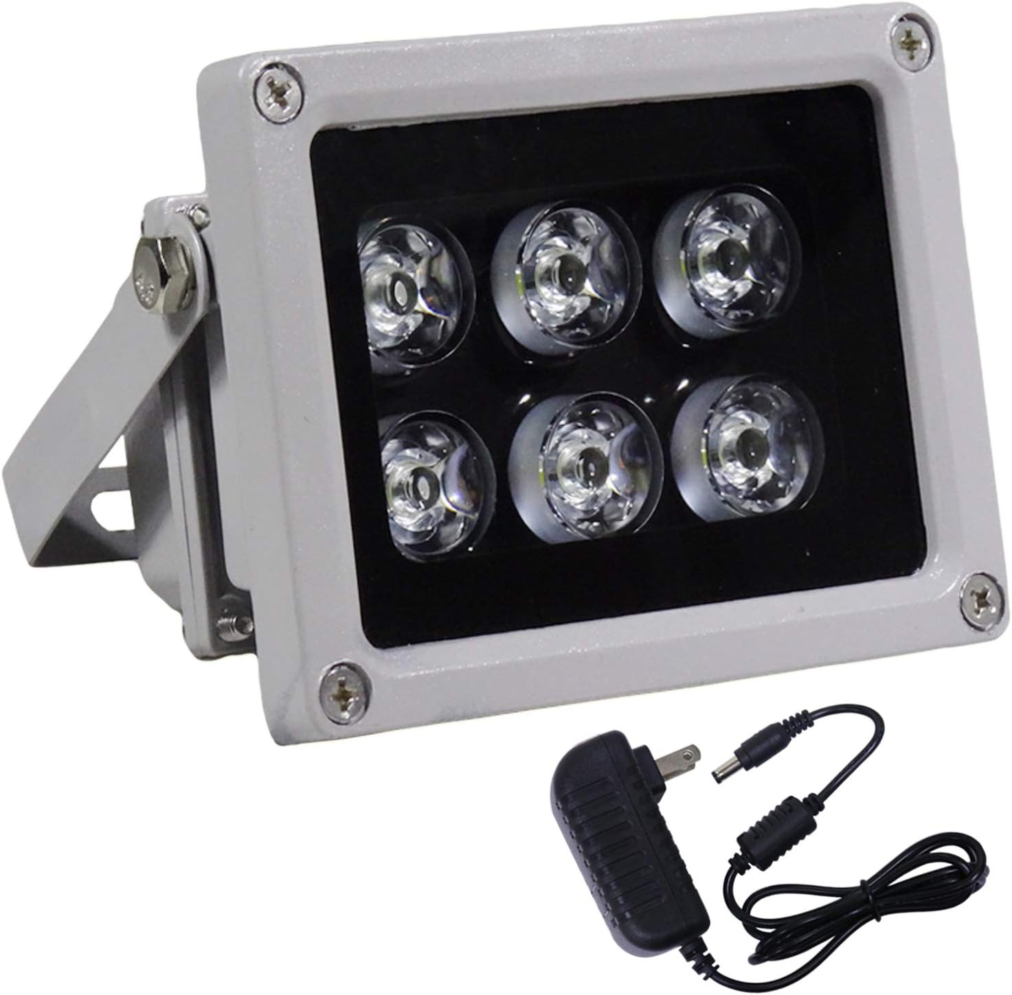 AUTENS IR Illuminator, 850Nm 6-Leds 90 Degree Wide Angle IP67 Waterproof Night Vision LED Array IR Infrared Light with Power Adapter for IP Camera CCTV Analogue Security Surveillance Camera image number 5