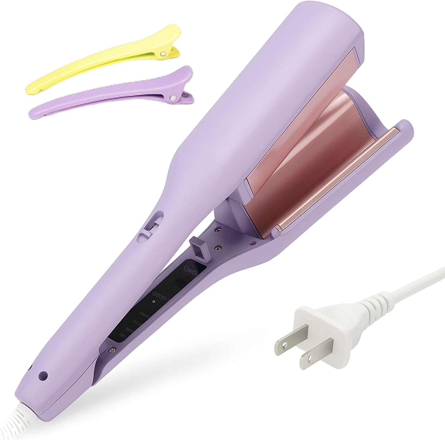 Homessencials Hair Styling Tool with Negative Ionic Technology &ndash; 3D Curling Iron for Frizz-Free Curls, Quick Heat in 15 Seconds, Adjustable Temperature for Smooth Waves, Beach Curls & French Style, Ideal for Home, Travel & Professional Use (B)