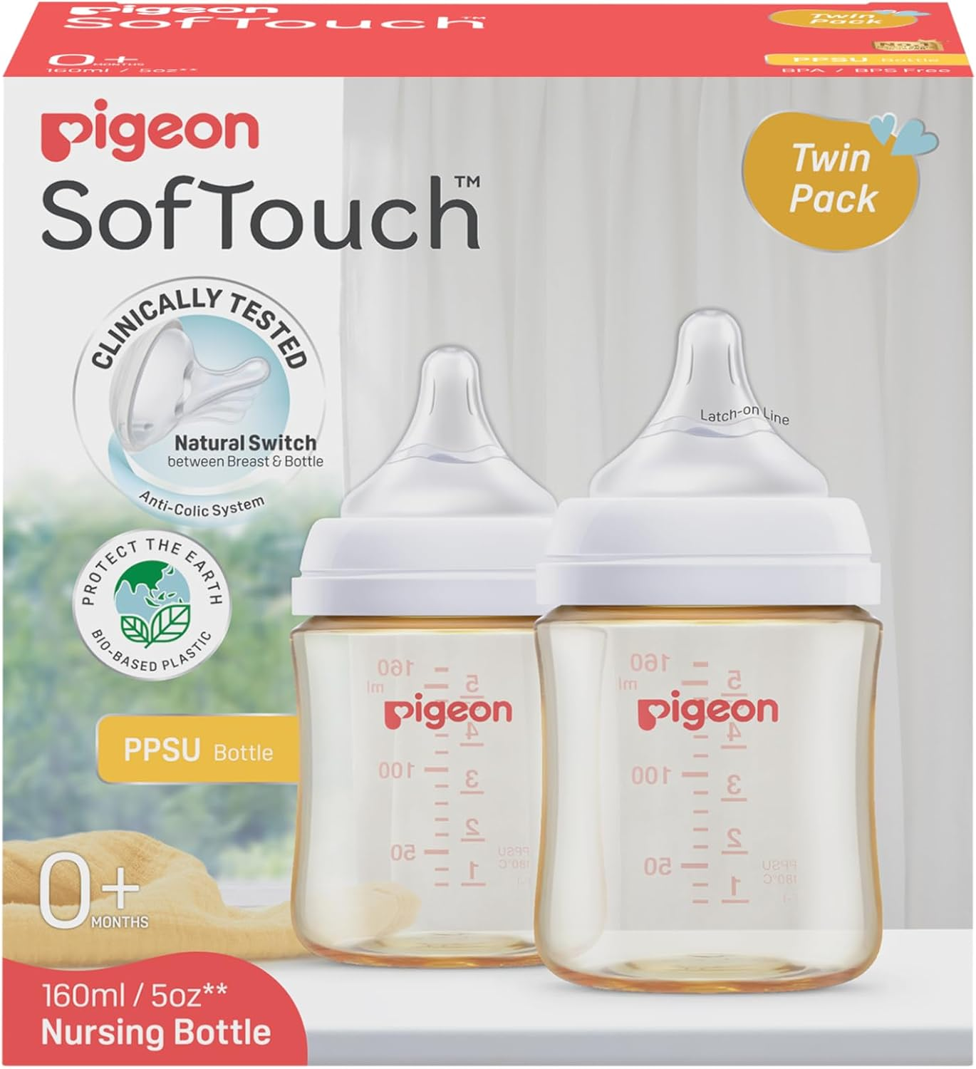 SOFTOUCH BPP Nursing Bottle PPSU 160ML Twin Pack L