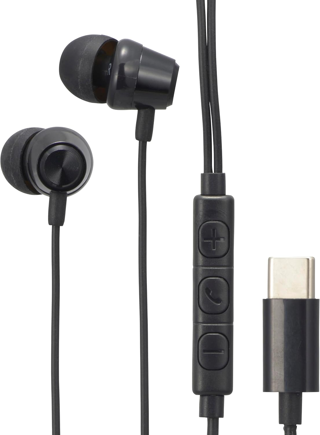 Ohm Denki Audiocomm Earphone Microphone Wired USB Type-C Stereo Earphones, Black HP-B173N-K 03-2389 OHM image number 4