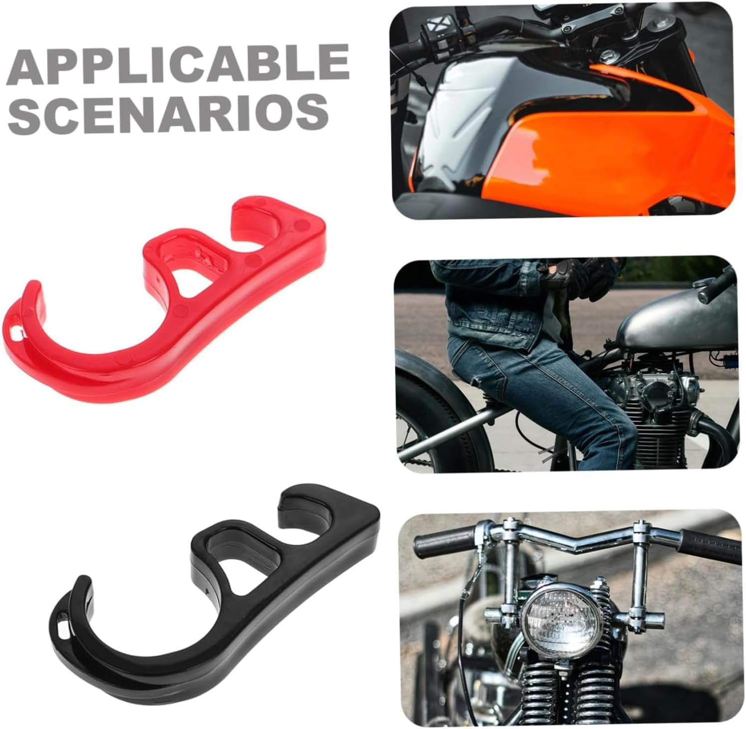2Pcs Motorcycle Brake Lever Hook Lock, Handlebar Mount Clamp for Motorbike Bicycle, Durable Material Easy Attachment Compact Design image number 6