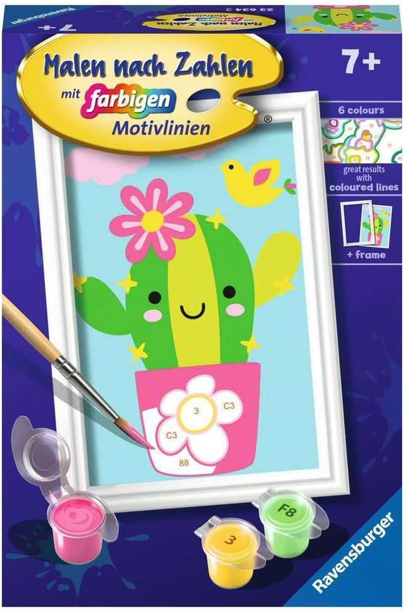 Ravensburger Malen Nach Zahlen 23634 - Kleiner Kaktus - Kinder Ab 7 Jahren image number 1