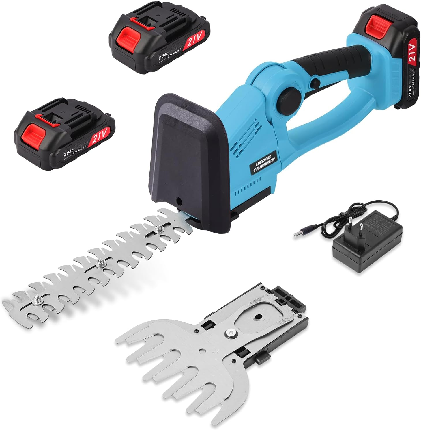 Lithium-Powered Cordless Hedge Trimmer: 2-In-1 with Long & Short Blades, Professional Yard, Garden & Lawn Trimmer, Effortless Pruning, Ergonomic, Wireless & Easy-Clean Design image number 2