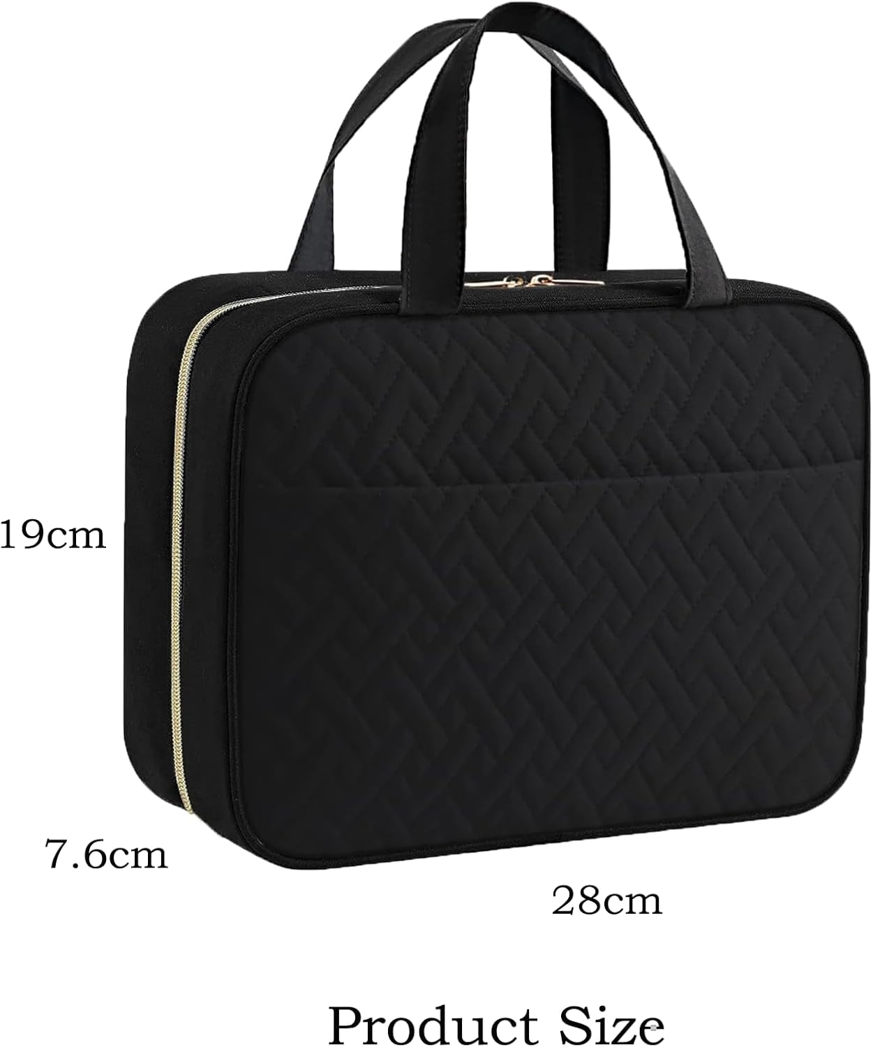 Hanging Toiletry Bag, 4 Sections Toiletry Bag Travel Bag Water-Resistant Portable Cosmetic Bag with Hanging Hook Multifunctional Travel Organizer for Toiletries, Cosmetics, Makeup, Brushes(Black) image number 1