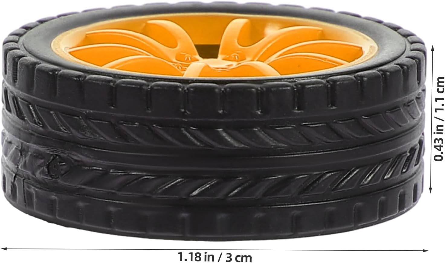 Vaguelly RC Cars Wheels 20Pcs Black Yellow Toys Wheel 30Mm Shaft Plastic Model Wheels round Rod Axles for DIY Model Toy RC Car Truck Building Projects image number 5