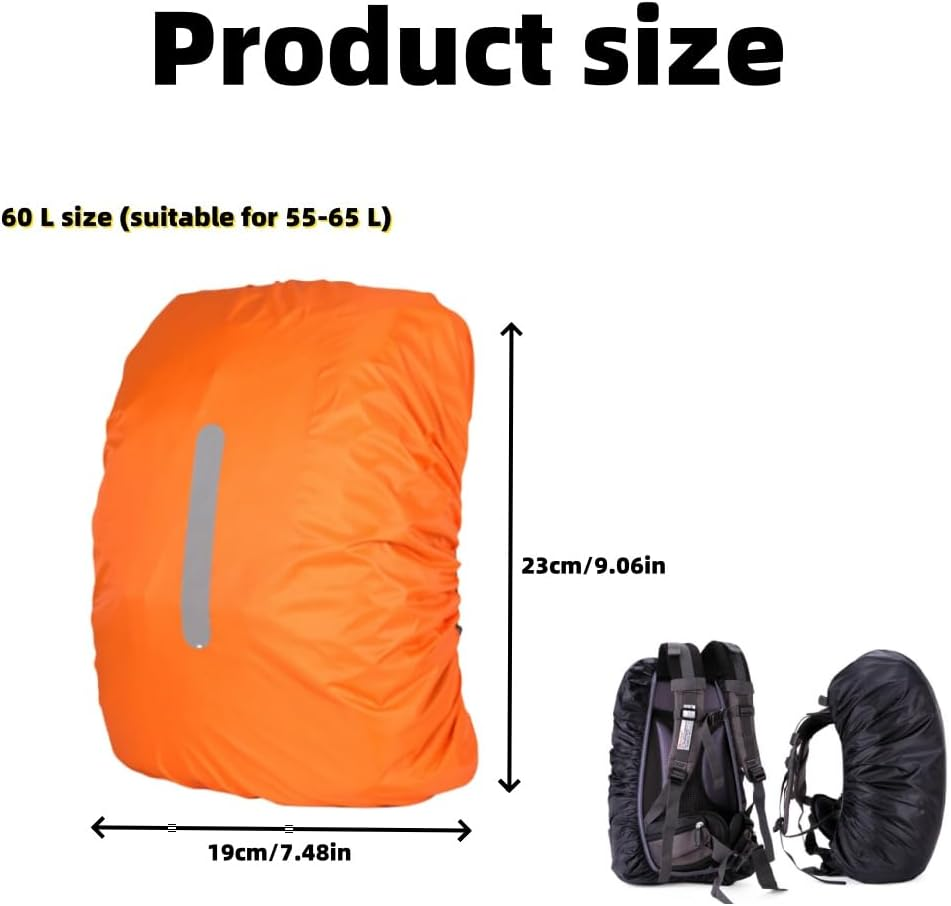 4-Piece Waterproof Rainproof Cover Backpack Cover with Reflective for Hiking Camping Trip Cycling Dust-Proof Anti-Theft Outdoor Activities image number 4