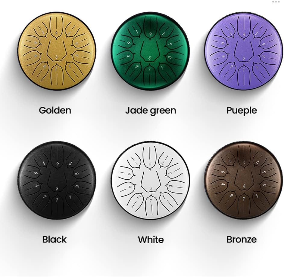 Yasao 6 Inch 11-Tone Steel Tongue Drum Hand Pan Drums with Drumsticks Percussion Musical Instruments image number 4