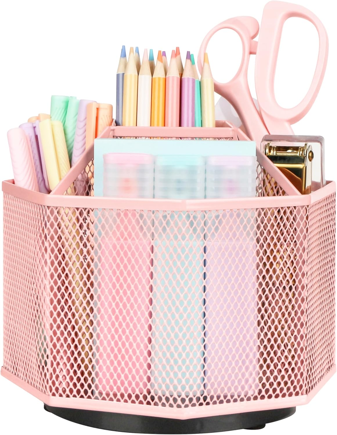 EXERZ Desk Organiser/Desk Tidy Caddy/Pen Holder/Multifunctional Organiser (Light Pink)