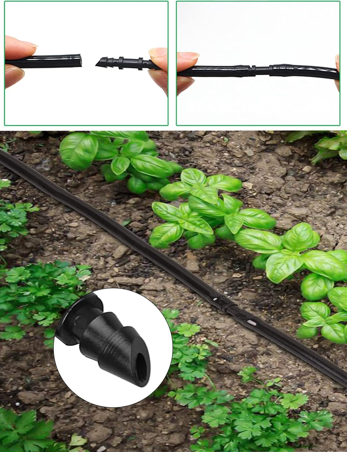 200Pcs Barbed Connectors Drip Irrigation Barbed Connectors,Hoinco Fitting Drip Irrigation Barbed Coupling Single Barbed Connector for Irrigation Tubing System and Garden image number 2
