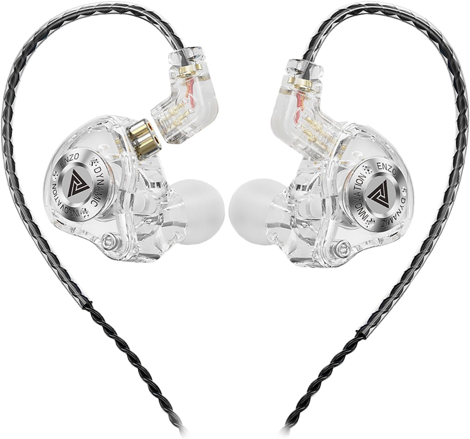 Wired Gaming Headphones IEM Earphones with 1DD，QKZ ENZO PRO in Ear Monitor, Hifi Detachable Cable Earbuds, Bass Sound with New 11Mm Dynamic Driver for Video Music Gaming (White, Mic) image number 3